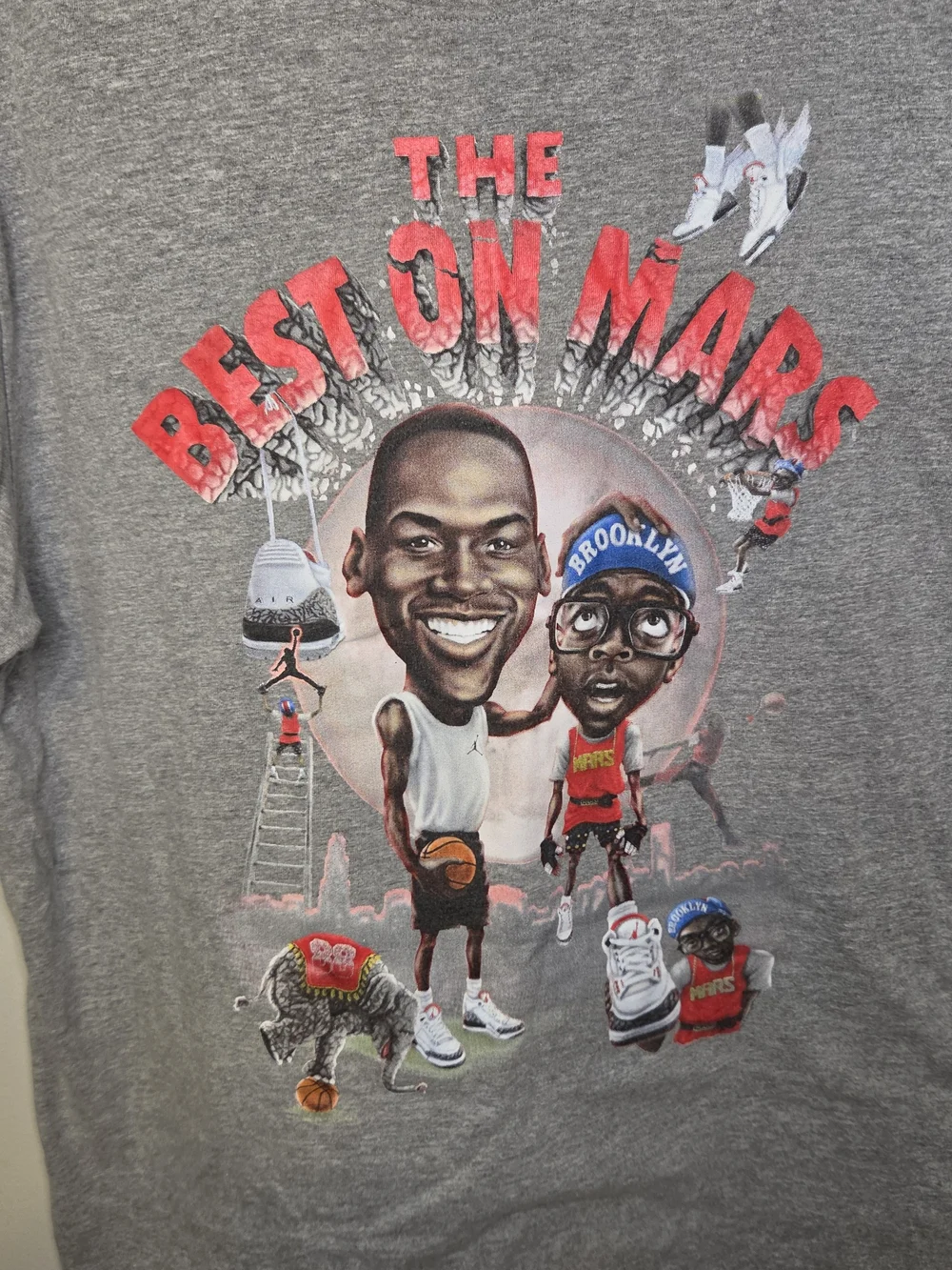 Jordan Men’s Gray 'The Best On Mars' Graphic Short-Sleeve Tee